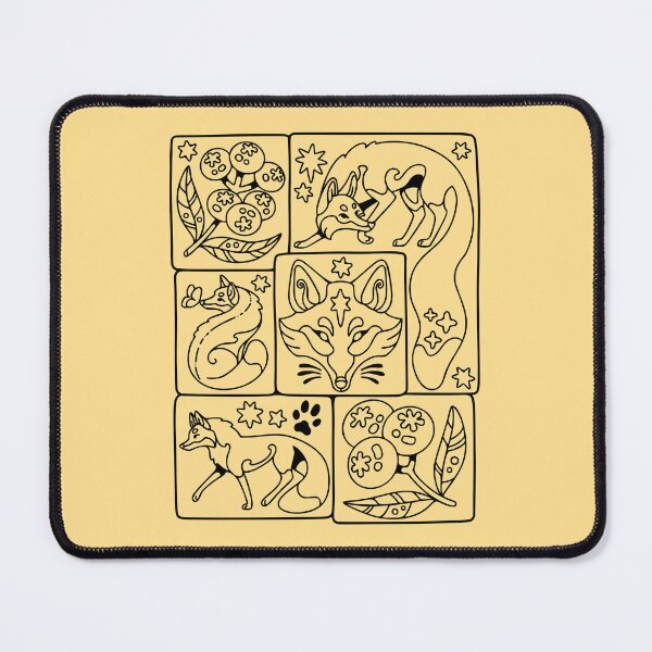 Item preview, Foxes & Blueberries lineart designed and sold by Erika Vaigel Creations.
