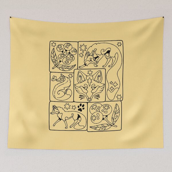 Item preview, Foxes & Blueberries lineart  designed and sold by Erika Vaigel Creations.