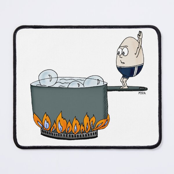 Item preview, Boiling Point Hero – Funny Egg-citing Dive Surreal Art designed and sold by MyxaART.