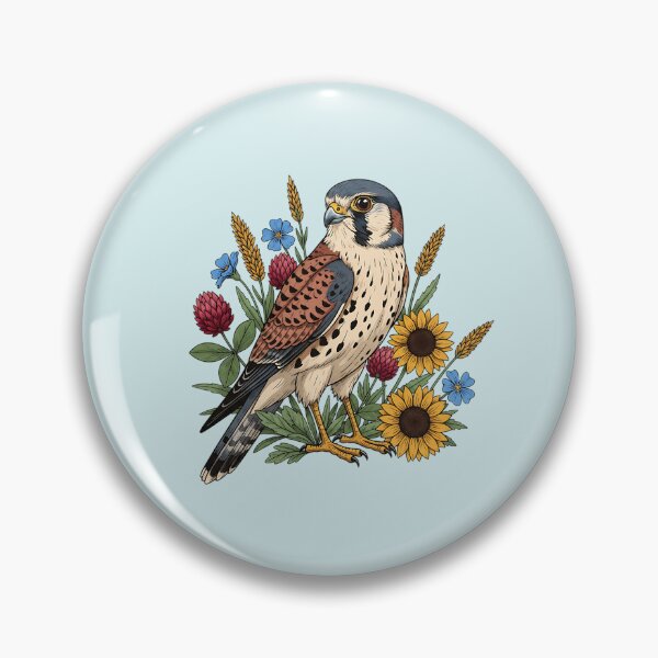 Item preview, Botanical American Kestrel Country Meadow  designed and sold by BirdsnStuff.
