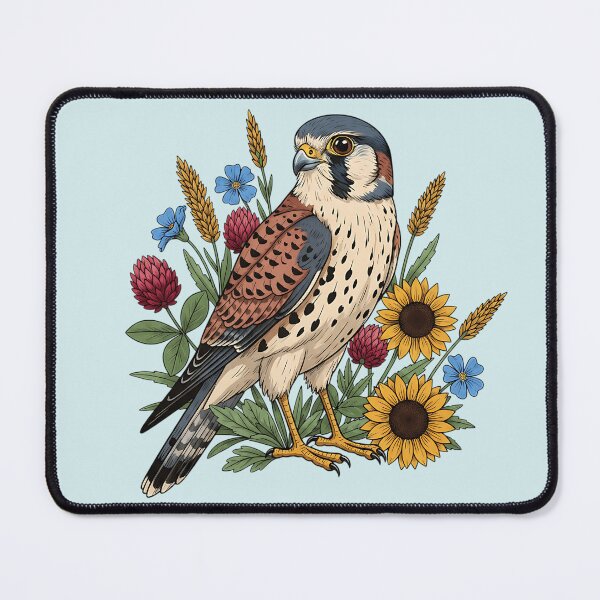 Item preview, Botanical American Kestrel Country Meadow designed and sold by BirdsnStuff.