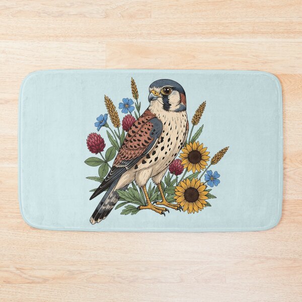 Item preview, Botanical American Kestrel Country Meadow  designed and sold by BirdsnStuff.