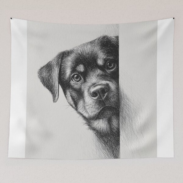 Item preview, Curious Peeking rottweiler designed and sold by lautir.