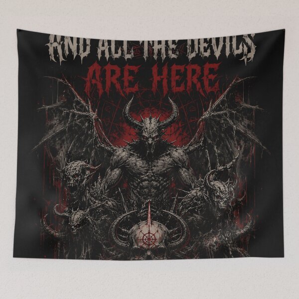 Item preview, Hell Is Empty Devils Are Here Gothic Demon T-Shirt designed and sold by DarkOriginArts.