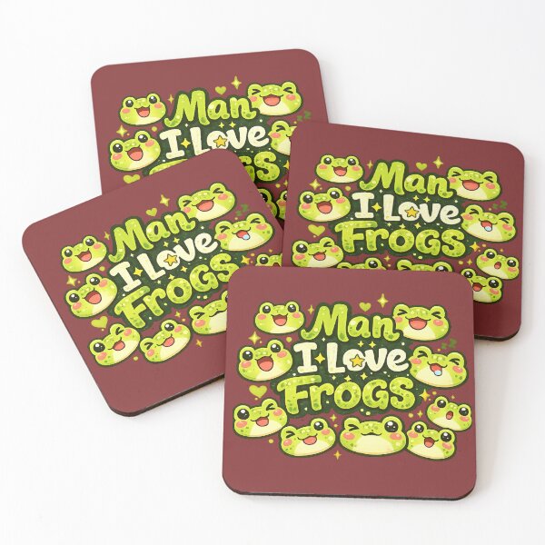Item preview, Man I Love Frogs – Bold Kawaii Typography Frog Art | Frog Lover Funny Gift designed and sold by irfanshikh.