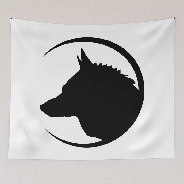 Item preview, Wolf Head and Moon Crescent designed and sold by MagnoliaLake.