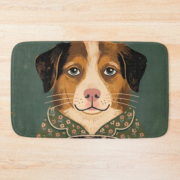 Item preview, Cute Vintage Dog in Floral Pajamas Drinking Coffee designed and sold by infinitearte.