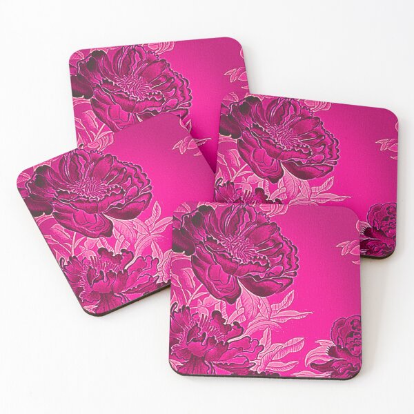 Item preview, Fuchsia Garden — Japanese Peony in Vibrant Hot Pink designed and sold by BatNature.