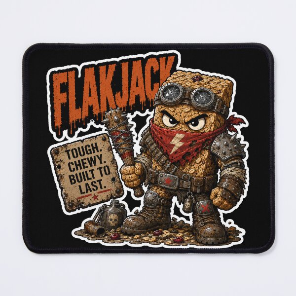 Item preview, Flakjack Funny Sticker | Wasteland Oat Bar Survivor designed and sold by Snackwave Ninety.