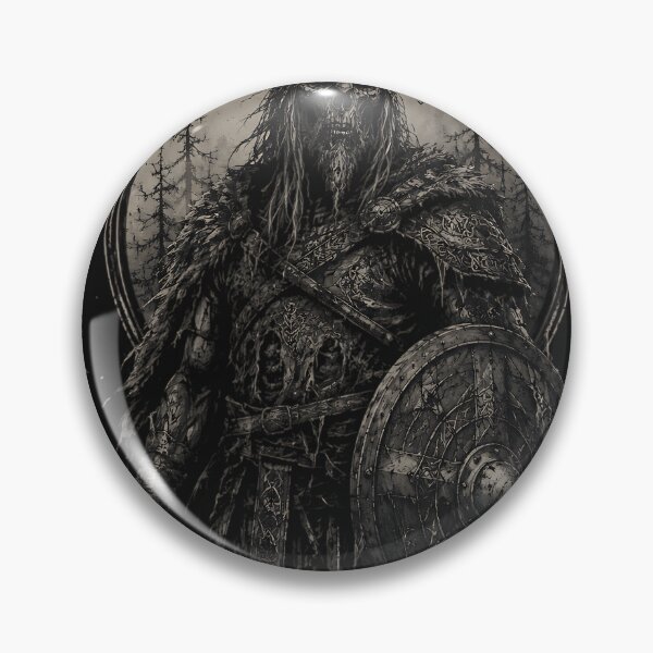 Item preview, Draugr Zombie Viking Warrior Vegvisir Norse Runes designed and sold by DarkOriginArts.