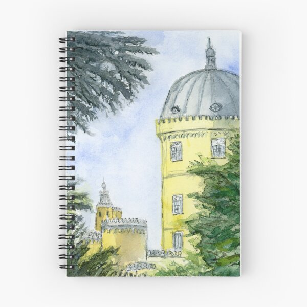 Item preview, Pena Palace Sintra Watercolor Painting — Portugal Landmark Art designed and sold by watercolorbytelma.