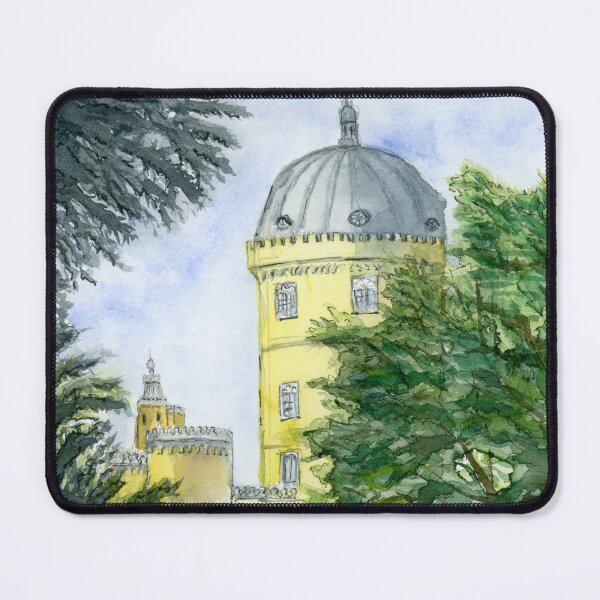 Item preview, Pena Palace Sintra Watercolor Painting — Portugal Landmark Art designed and sold by watercolorbytelma.