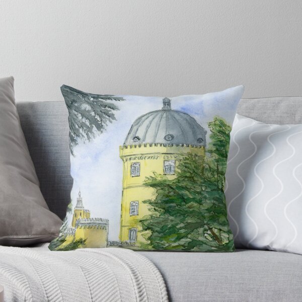 Item preview, Pena Palace Sintra Watercolor Painting — Portugal Landmark Art designed and sold by watercolorbytelma.