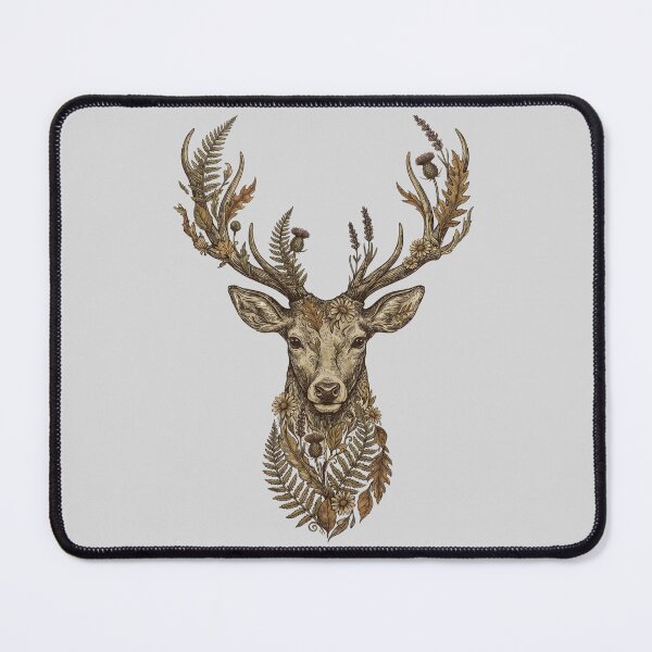Item preview, Boho Deer Head with Antlers and Wildflowers — Woodland Botanical Illustration designed and sold by Ortsas.
