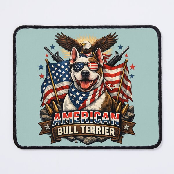 Item preview, Patriotic American Bull Terrier Dog designed and sold by SidTastic .