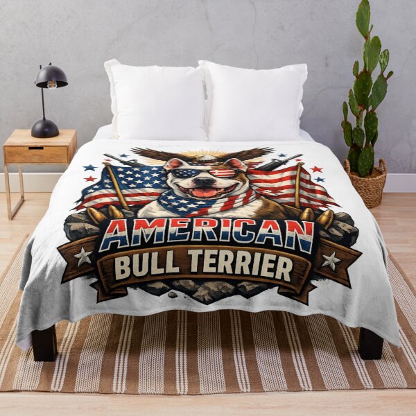 Item preview, Patriotic American Bull Terrier Dog designed and sold by SidTastic .