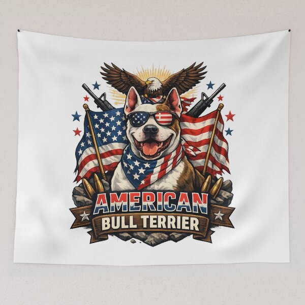 Item preview, Patriotic American Bull Terrier Dog designed and sold by SidTastic .