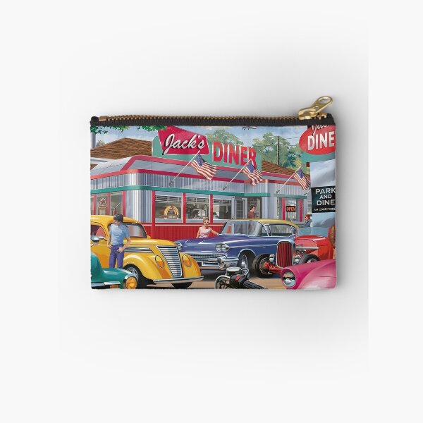 Item preview, Vintage Retro Americana Diner and Classic Cars Puzzle Art designed and sold by 1001T-Shirt.