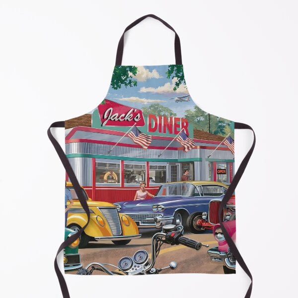 Item preview, Vintage Retro Americana Diner and Classic Cars Puzzle Art designed and sold by 1001T-Shirt.
