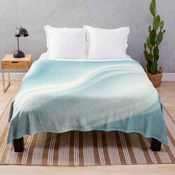 Item preview, Luxurious Light Blue Turquoise Silk Satin Waves designed and sold by IntelliMindDesigns.