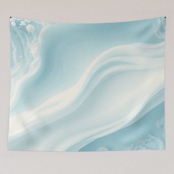 Item preview, Luxurious Light Blue Turquoise Silk Satin Waves designed and sold by IntelliMindDesigns.