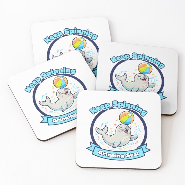 Item preview, Keep Spinning Grinning Seal - Cute Cartoon Animal Emblem designed and sold by TheSquirla.