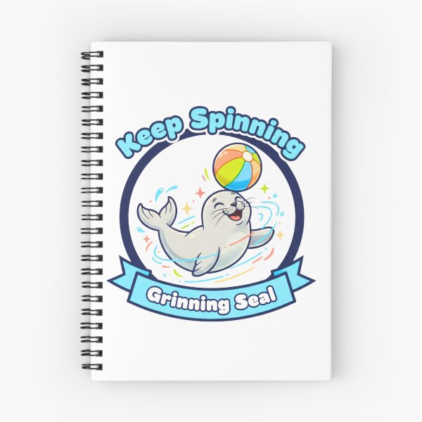 Item preview, Keep Spinning Grinning Seal - Cute Cartoon Animal Emblem designed and sold by TheSquirla.