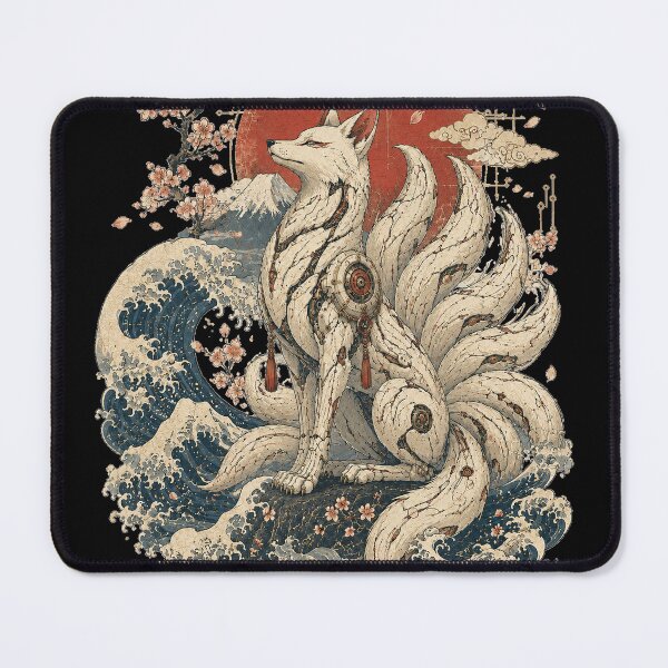 Item preview, Cyber Kitsune Beneath Red Sun designed and sold by CosmicUkiyo.