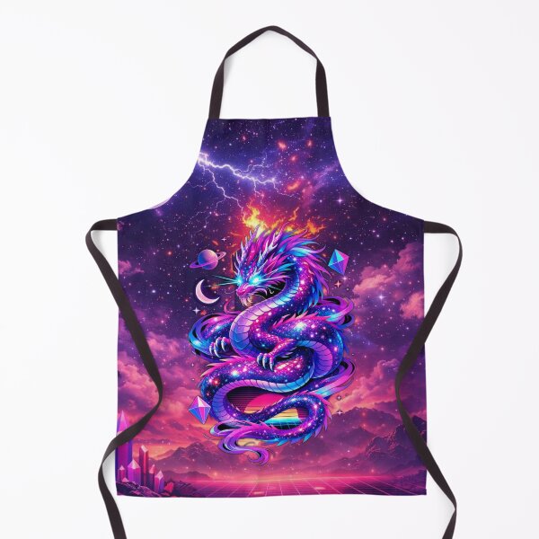 Item preview, Cosmic Dragon Guardian – Neon Celestial Serpent of the Stars designed and sold by MysticOzzy.