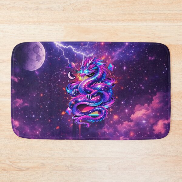 Item preview, Cosmic Dragon Guardian – Neon Celestial Serpent of the Stars designed and sold by MysticOzzy.