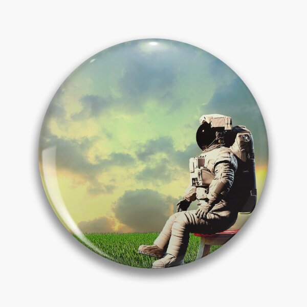 Item preview, cinematic astronaut in surreal sunset meadow field  designed and sold by FahdSpaceArt.