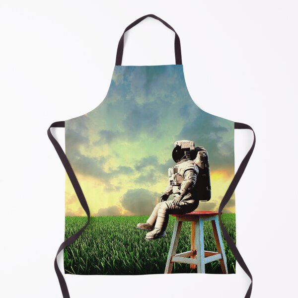 Item preview, cinematic astronaut in surreal sunset meadow field designed and sold by FahdSpaceArt.