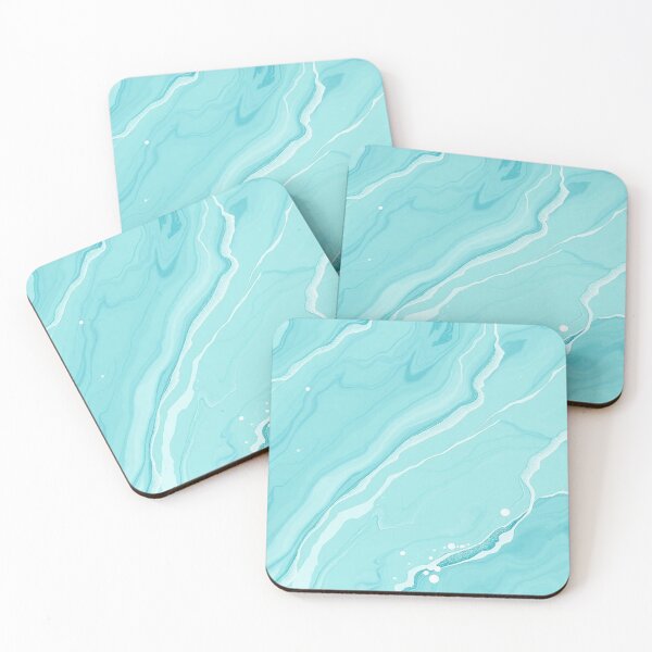 Item preview, Luxurious Turquoise Blue Marble Silk Waves designed and sold by IntelliMindDesigns.