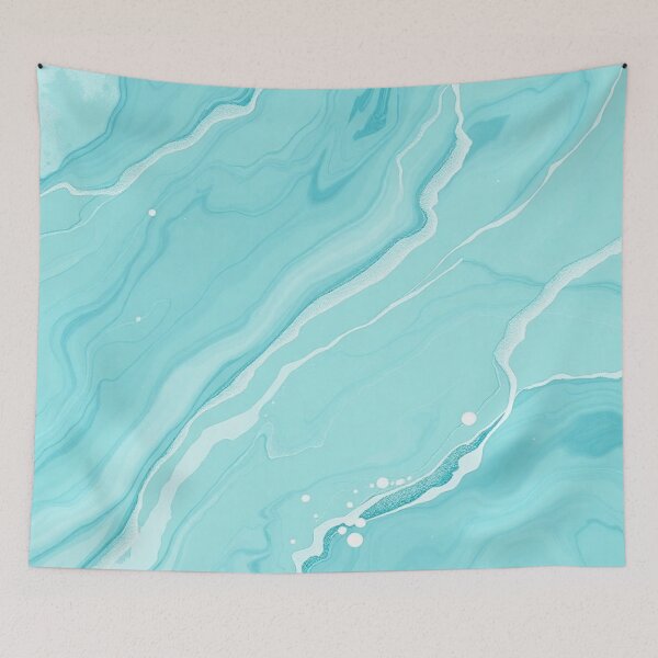 Item preview, Luxurious Turquoise Blue Marble Silk Waves designed and sold by IntelliMindDesigns.