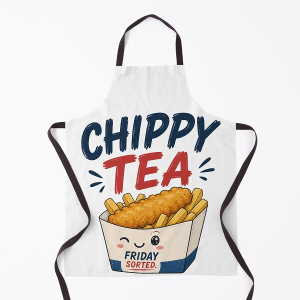 Item preview, Chippy Tea Funny Fish and Chips Sticker | Cute British Seaside Food designed and sold by Snackwave Ninety.