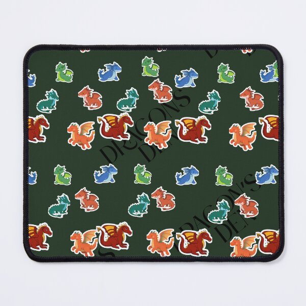 Item preview, Colorful Fantasy Dragon Pattern on Dark Green designed and sold by SubhAksara.