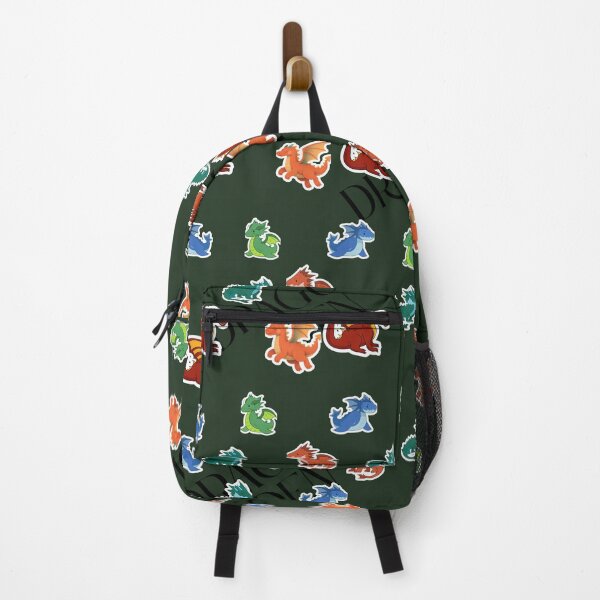 Item preview, Colorful Fantasy Dragon Pattern on Dark Green designed and sold by SubhAksara.
