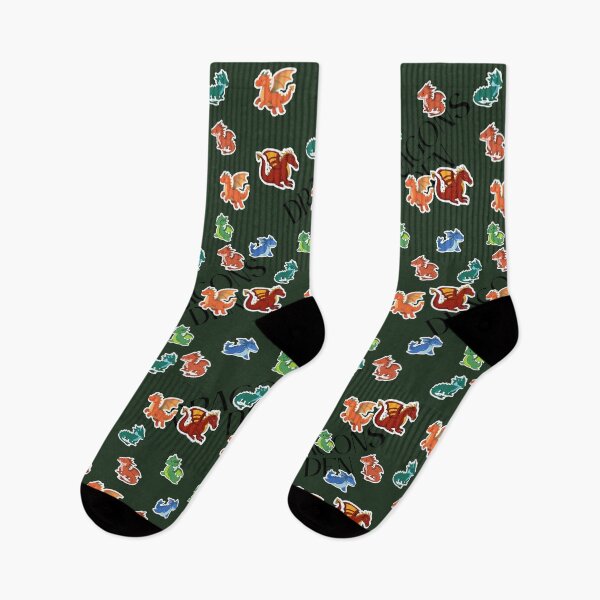 Item preview, Colorful Fantasy Dragon Pattern on Dark Green designed and sold by SubhAksara.