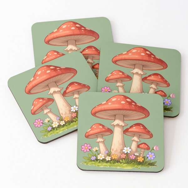 Item preview, Mushrooms With Flowers designed and sold by WrenAndWhimsy.
