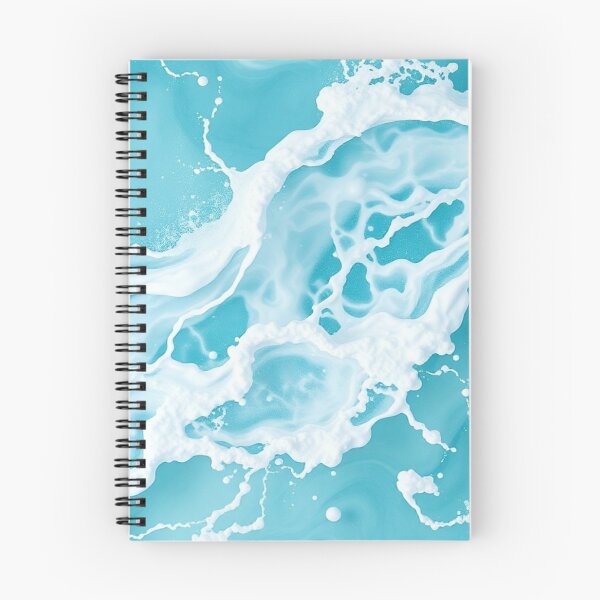 Item preview, Luxurious Turquoise Blue Ocean Foam Silk Satin Waves designed and sold by IntelliMindDesigns.