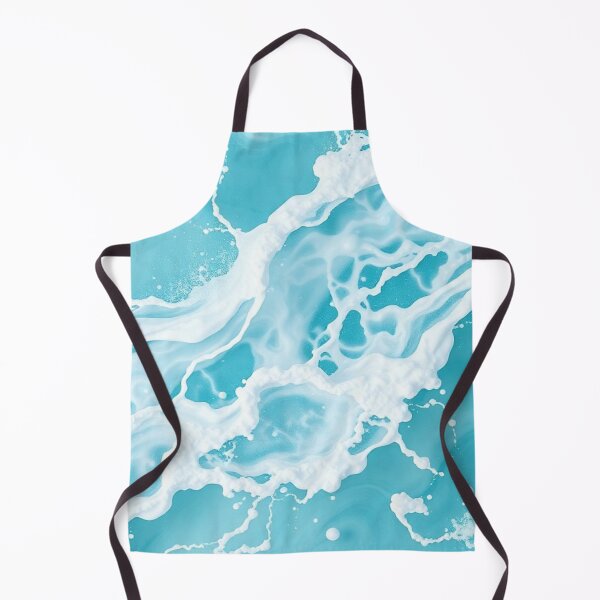 Item preview, Luxurious Turquoise Blue Ocean Foam Silk Satin Waves designed and sold by IntelliMindDesigns.