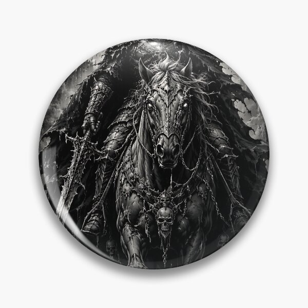 Item preview, Gothic Death Knight Wraith Nightmare Horse Monochrome designed and sold by DarkOriginArts.