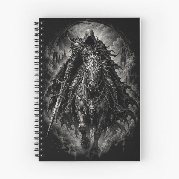 Item preview, Gothic Death Knight Wraith Nightmare Horse Monochrome designed and sold by DarkOriginArts.