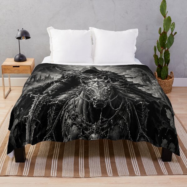 Item preview, Gothic Death Knight Wraith Nightmare Horse Monochrome designed and sold by DarkOriginArts.
