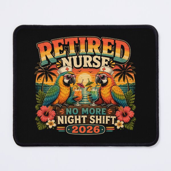 Item preview, Retired Nurse Tropical Parrot Shirt – No More Night Shift 2026، Funny RN Retirement Retro Tee Classic T-Shirt designed and sold by podlook.