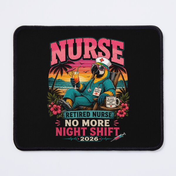 Item preview, Retired Nurse Tropical Parrot Shirt – No More Night Shift 2026، Funny RN Retirement Retro Tee Classic T-Shirt designed and sold by podlook.