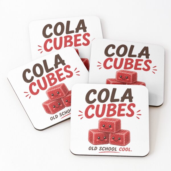 Item preview, Cola Cubes Funny Candy Sticker | Old School Sweet Shop Cartoon designed and sold by Snackwave Ninety.