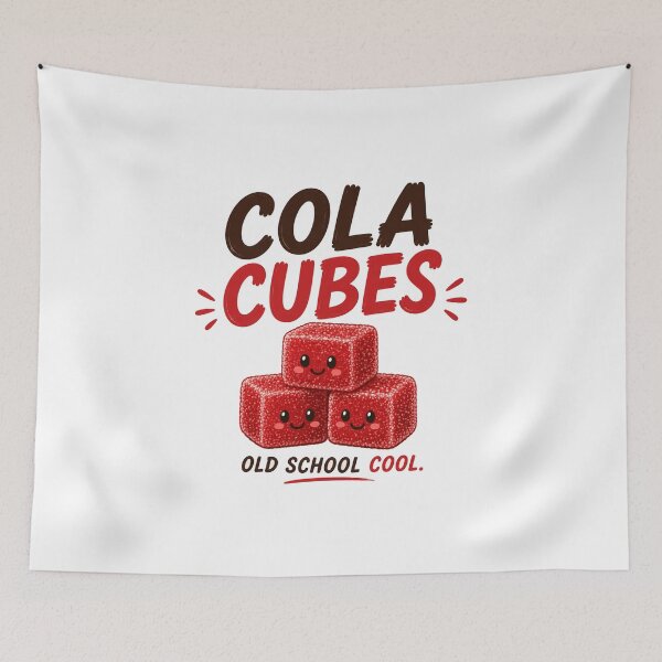 Item preview, Cola Cubes Funny Candy Sticker | Old School Sweet Shop Cartoon designed and sold by Snackwave Ninety.