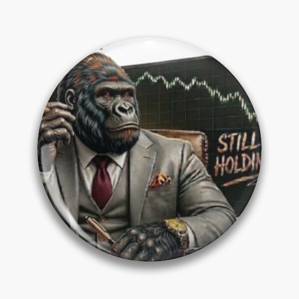 Item preview, Gorilla Investor Still Holding Stock Market Wall Street Art designed and sold by Northern Glow Art.