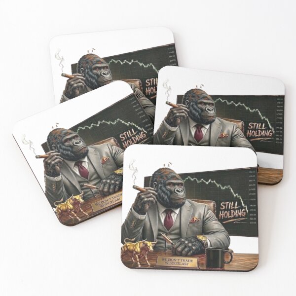 Item preview, Gorilla Investor Still Holding Stock Market Wall Street Art designed and sold by Northern Glow Art.